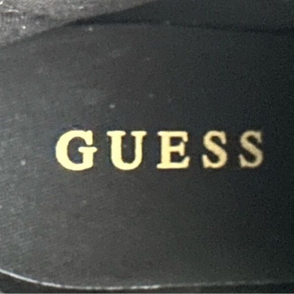 Guess Blairin 4 Rhinestone Logo Print Wedge Black Hi Top Sneakers 9.5 M Black - Picture 9 of 10